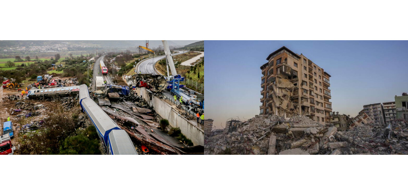 Δυστύχημα Τεμπών, σεισμοί Τουρκίας