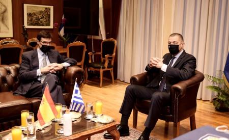 Συνάντηση ΥΦΕΘΑ Αλκιβιάδη Στεφανή με τον Ισπανό Υφυπουργό Εξωτερικών Juan González-Barba Pera